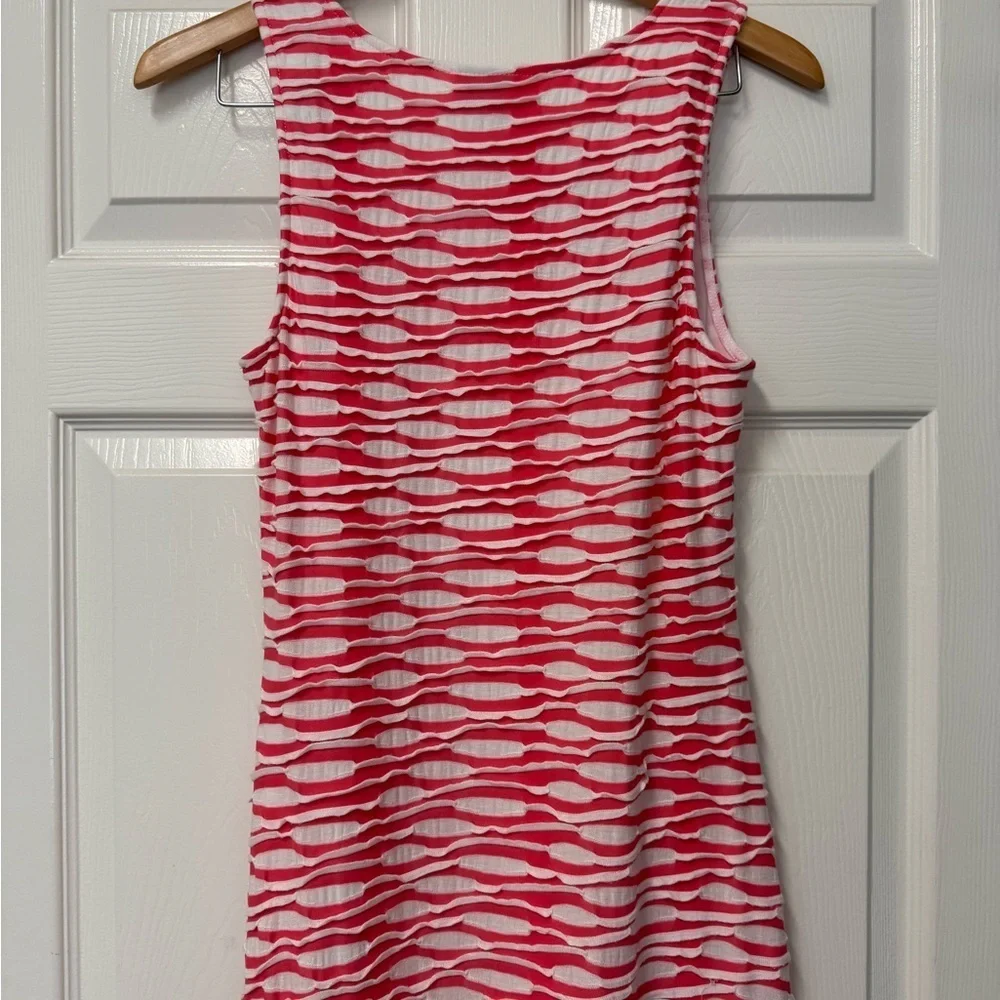 Beige by Eci Women’s Coral and White Textured Knit Lined Maxi Dress Size M - Picture 5 of 11